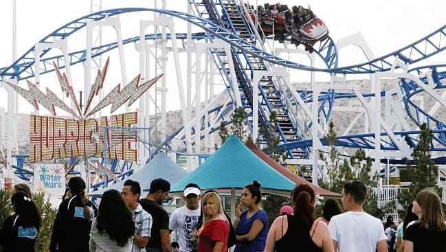 Job growth in El Paso's leisure and hospitality sector, which includes Western Playland, shown here in 2015, helped lower El Paso County's unemployment rate to 5 percent in April.