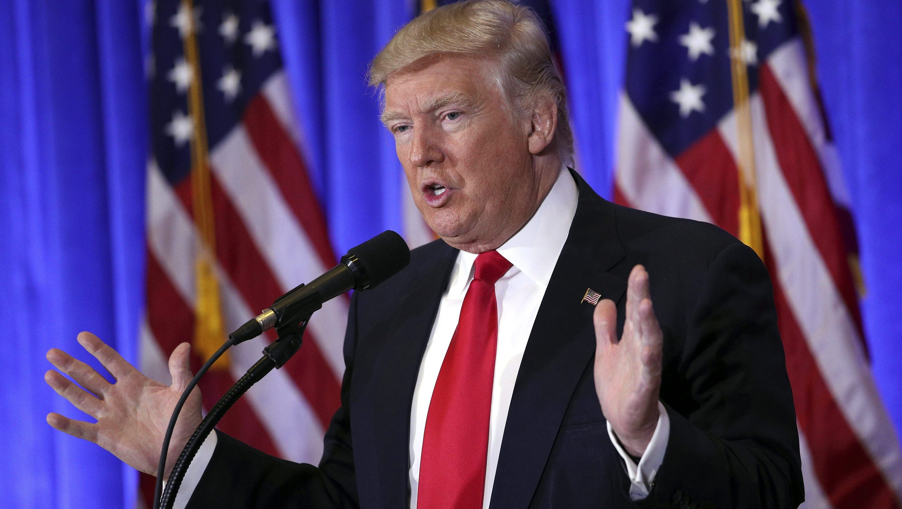 Trump invokes 'fake news' at press conference