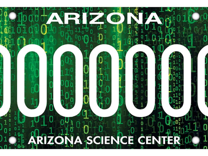 Arizona license plates recognize BarrettJackson, Luke AFB, Science Center