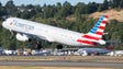 An American Airlines Airbus A321 jet leaves Seattle's