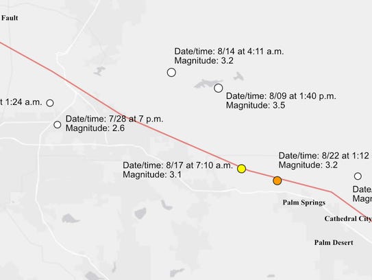 There have been seven earthquakes on or near the San