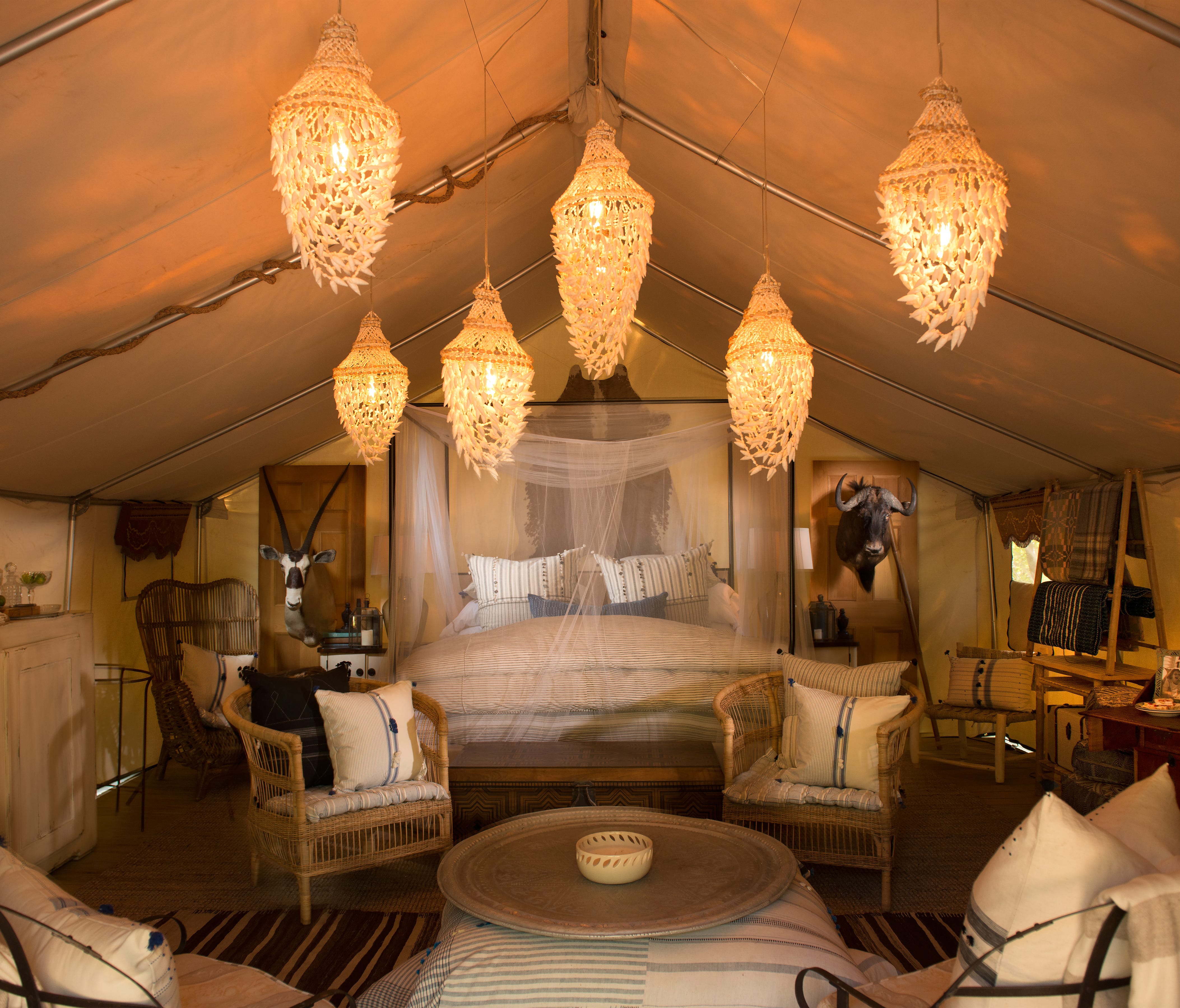 Four safari-style glamping tents were also added to the Sandy Pines Campground this season. Pictured here, Blixen's Oasis.