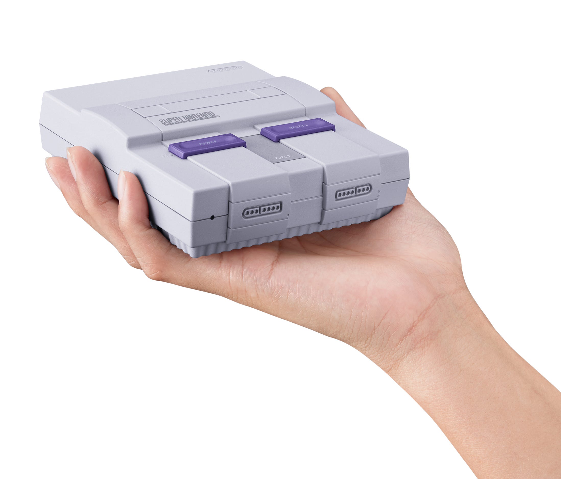 The miniature Super NES Classic Edition.