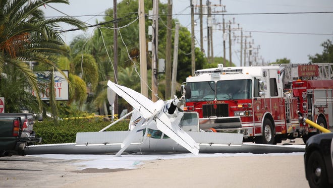 A small plane crashed in downtown Cape Coral Friday knocking out power to thousands.