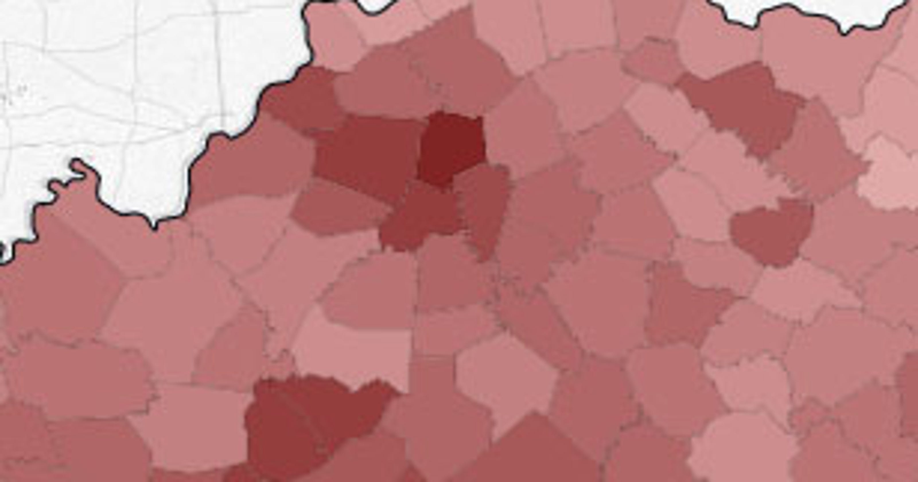 Interactive map Kentucky GOP primary voter turnout