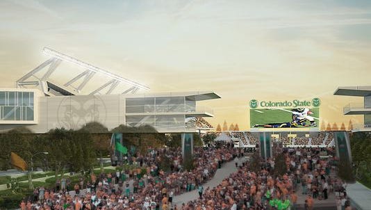 An artist's rendering of the proposed CSU stadium.