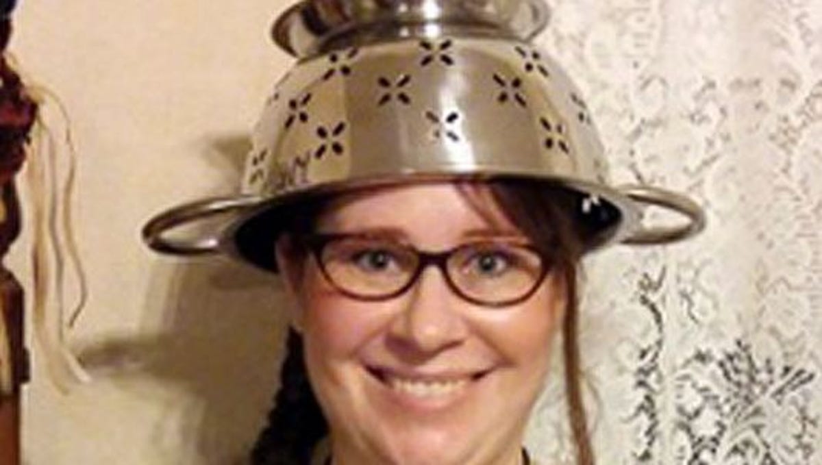 Pastafarian Can Wear Strainer On Head In License Photo