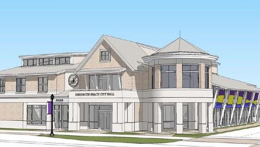 A rendering of the design for Rehoboth Beach’s new city hall complex.