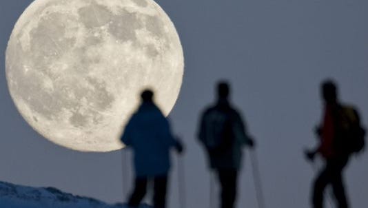 A 2010 full moon is seen in Switzerland.