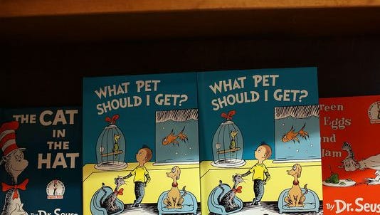 Dr. Seuss' never-before-published book, "What Pet Should I Get?," is seen on display on the day it is released for sale at the Books and Books store on July 28, 2015 in Coral Gables, Fla.