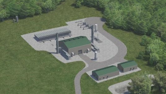 A rendering of a gas compressor station Columbia Pipeline Group plans to build in the Cane Ridge community.