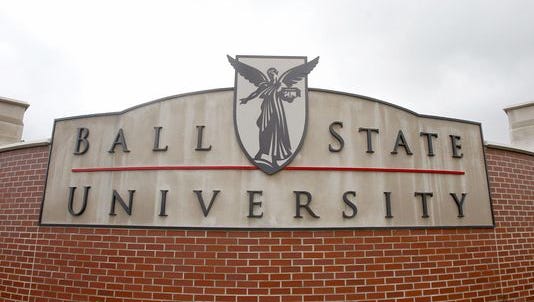 Ball State University sign.