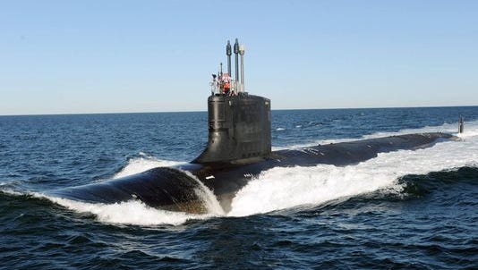 The USS Indiana, a Virginia Class attack submarine similar to the one pictured here, will be the first commissioned ship bearing the state's name in more than 75 years.