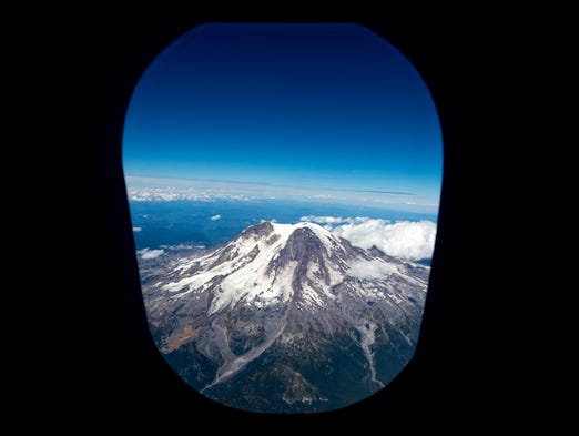 Mt. Rainier creates a beautiful stage from on board