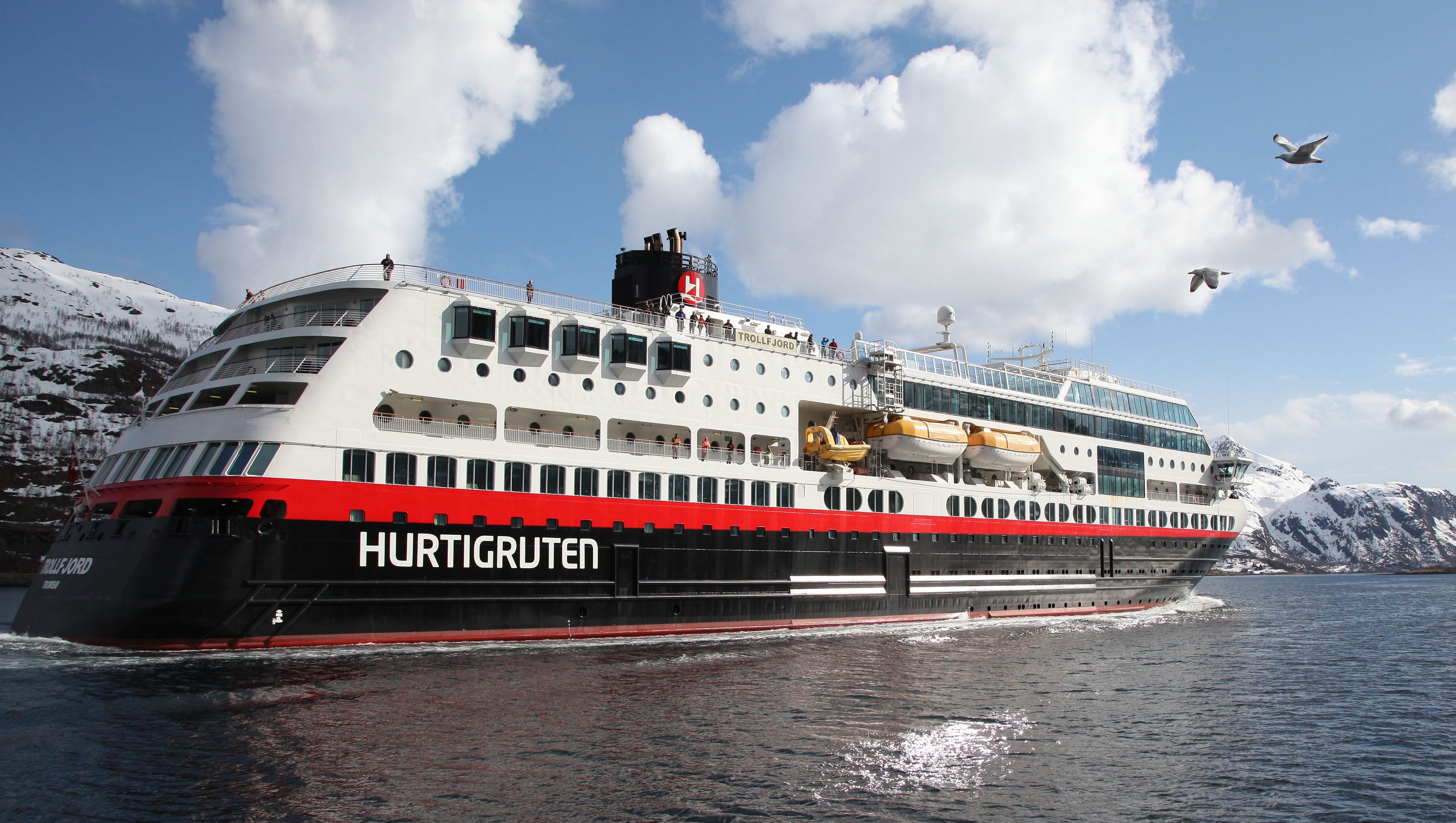 Hurtigruten's Trollfjord A cruise ship designed for Norway's fjords