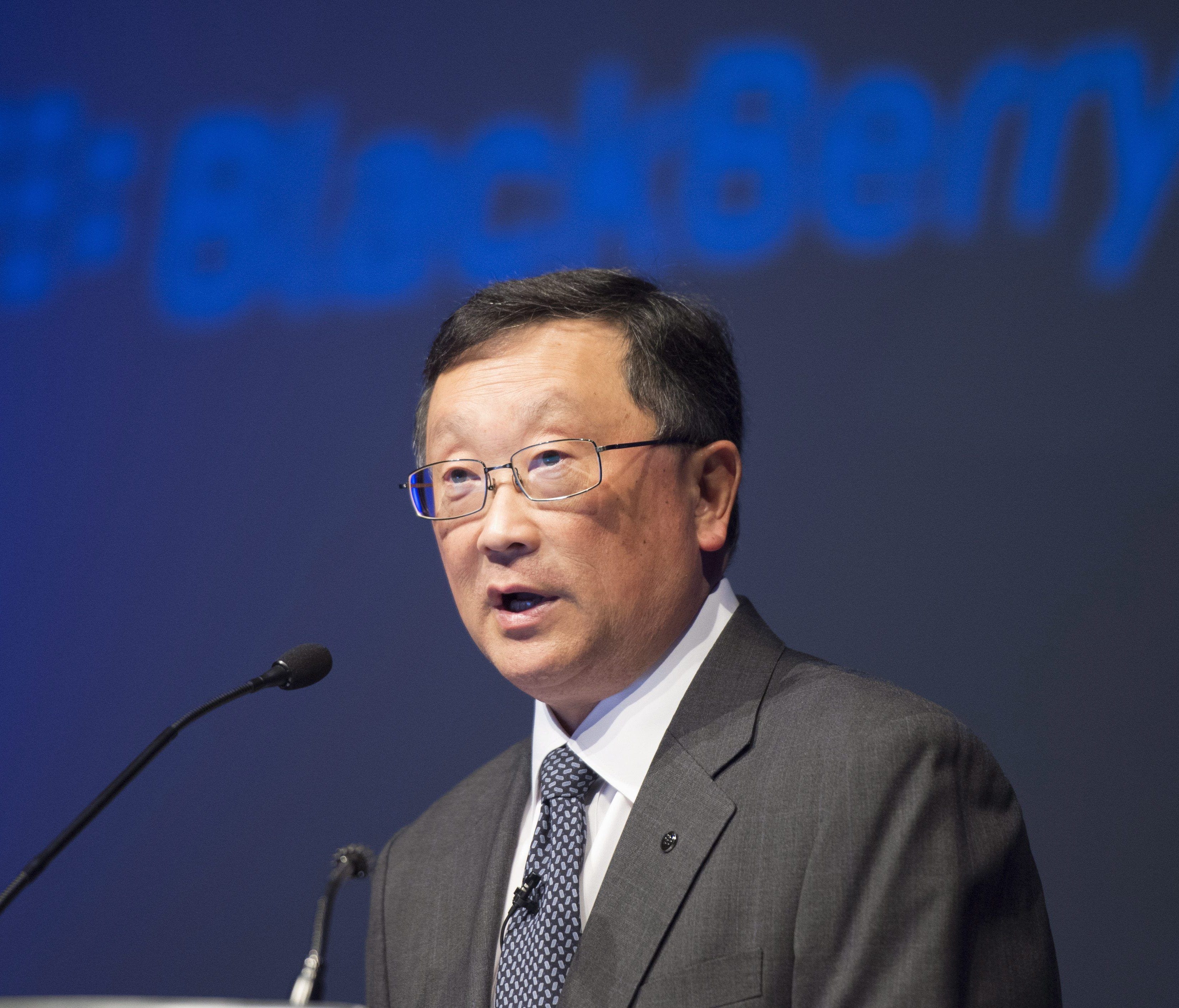 BlackBerry CEO John Chen speaks at the BlackBerry Ltd. annual meeting in Waterloo, Ontario on June 23, 2015.