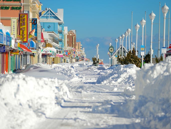 Ocean City Md Snow On Boardwalk Ocean City Md Snow On Boardwalk