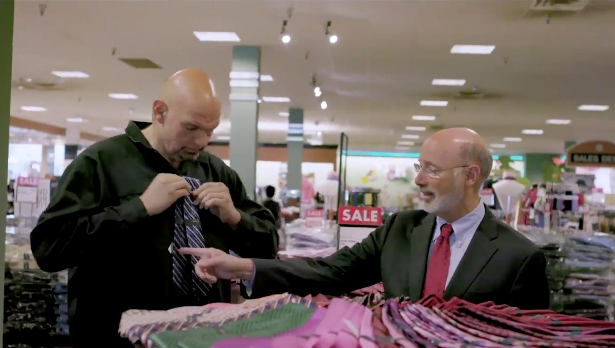 Pa 2018 Governor S Race Gov Tom Wolf Helps John Fetterman Buy A Tie
