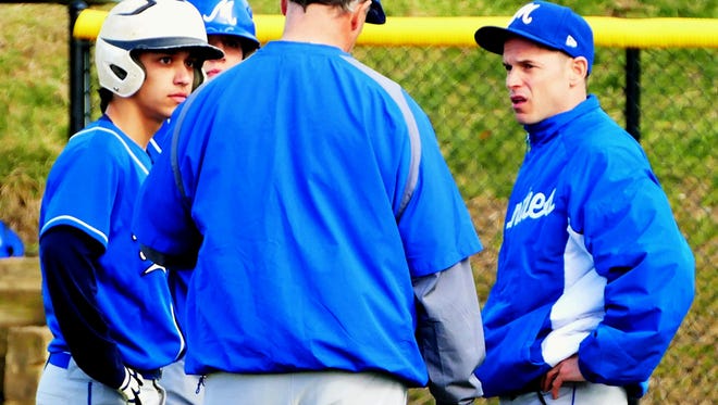 Ron Gavazzi (right) is happy to be back concentrating on baseball at Montclair.