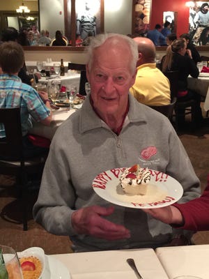 Gordie Howe celebrates at a restaurant in Lubbock, Texas, on March 22.