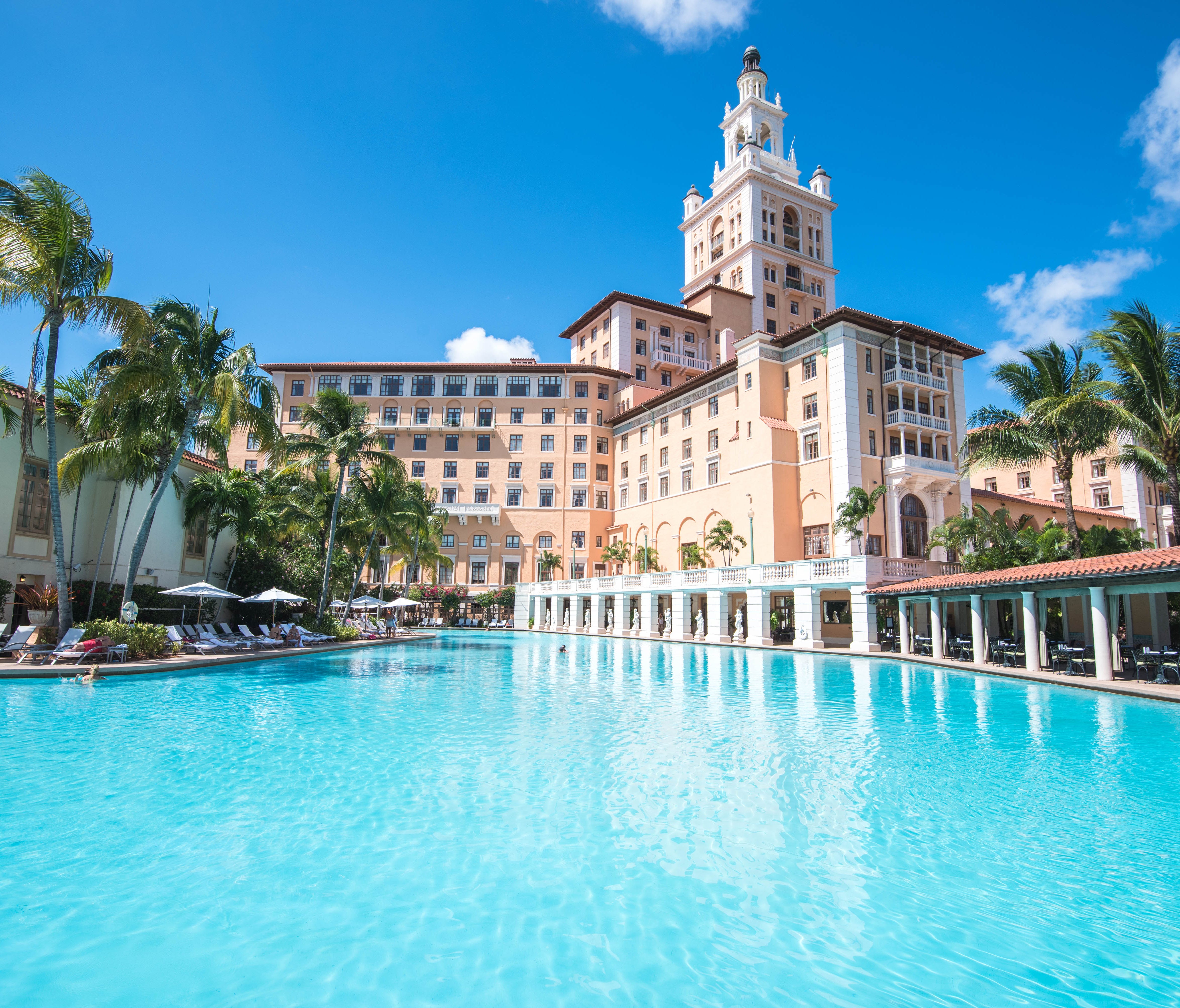 The Biltmore Hotel, Miami: Located in the Coral Gables neighborhood of Miami, the Biltmore was constructed in 1926, and at the time it was the tallest building in Florida, at 315 feet. During the Jazz Age, it hosted luminaries like Bing Crosby, Judy 