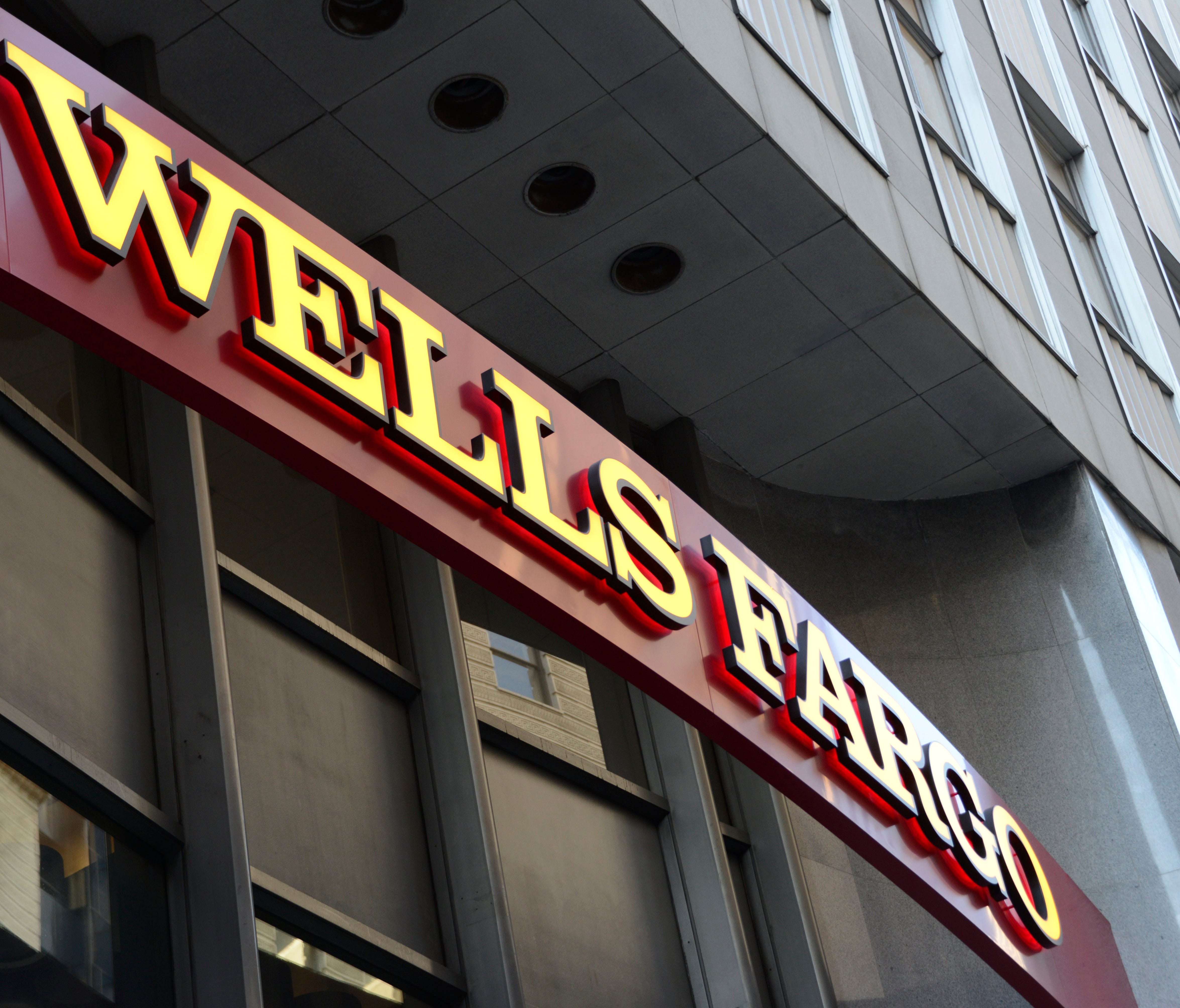 File photo taken in 2013 shows a Wells Fargo Bank branch connected to the U.S. banking giant's headquarters in San Francisco, California.