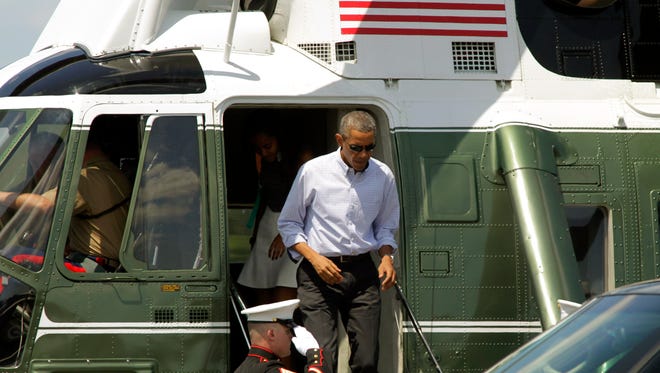 President Obama on Marine One.