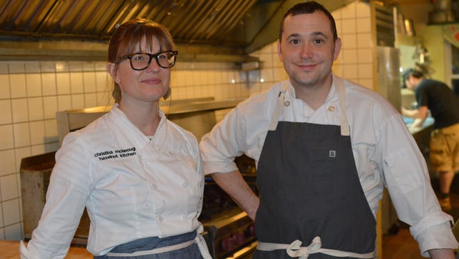 Christina McKeough, former chef at Hazelnut Kitchen, returned Monday night to celebrate the restaurant’s 10th anniversary with current chef Justin Paterson.