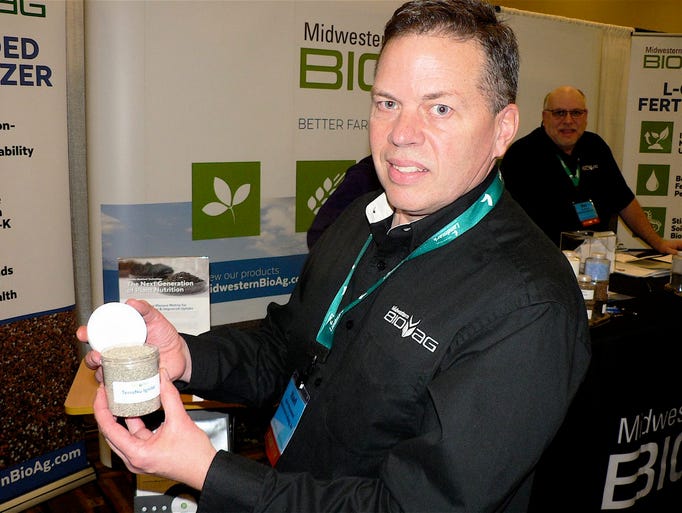 Karl Harpstead of Midwestern BioAg shows his companies