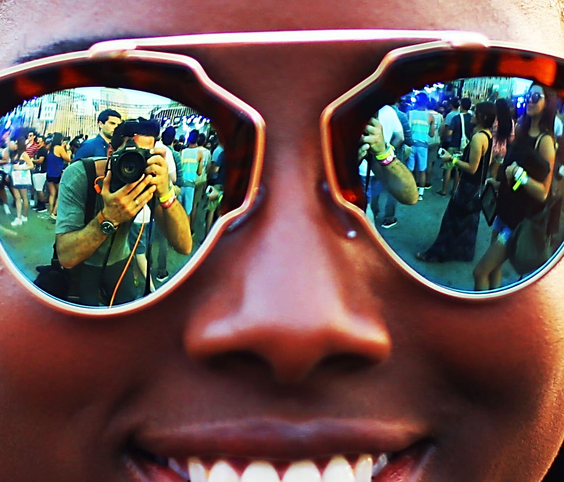 Guests pose for a #GettyGotMe photo during SXSW 2016 in Austin, Texas.