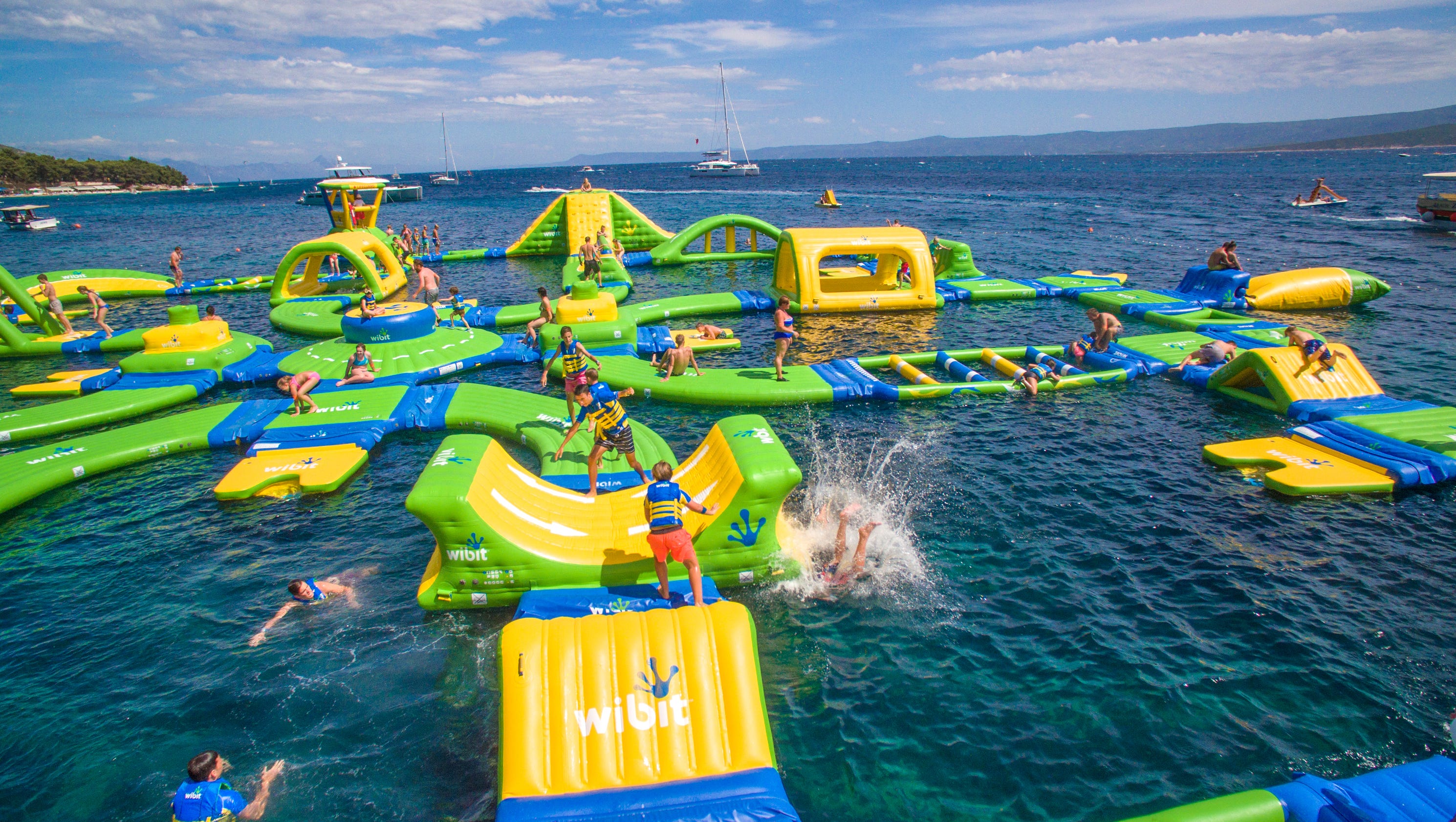 An inflatable playground is opening on Lake Michigan