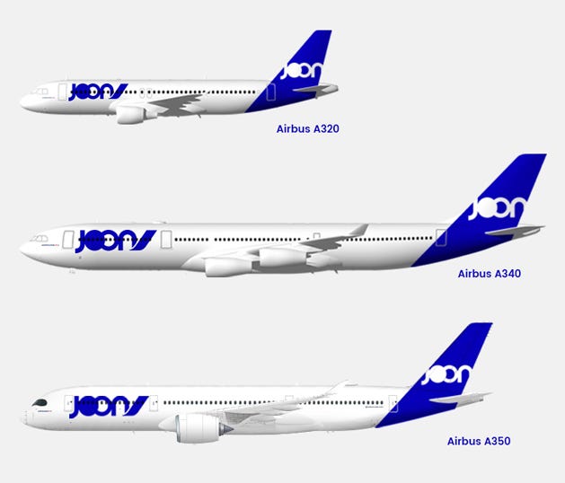 Air France-KLM released this rendering of the fleet it plans to use for its new subsidiary named 