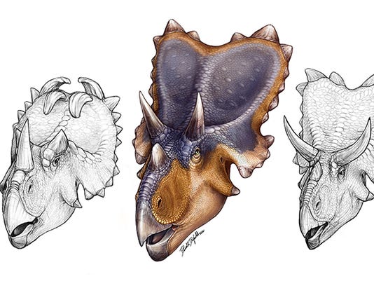 red horned dinosaur