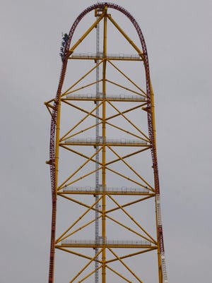 The Top Thrill Dragster remains closed to visitors at the recently reopend Cedar Point.