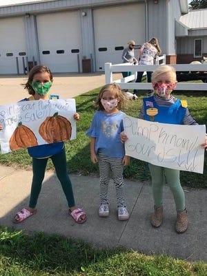 The Avon Girl Scout Troop recently sold pumpkins for donation at the Avon Fire Station.