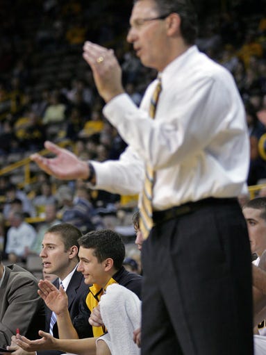 Former Iowa coach Todd Lickliter paces the sideline
