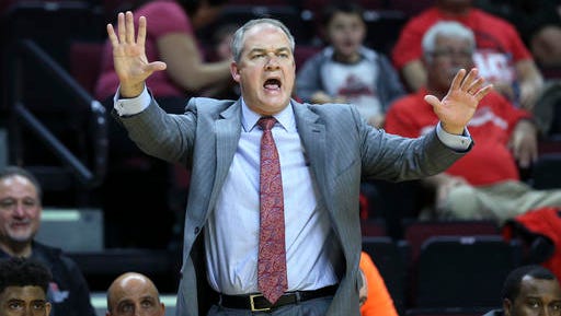 Rutgers head coach Steve Pikiell shouts to his players during the first half of a NCAA college basketball game against Drexel, Sunday, Nov. 13, 2016, in Piscataway, N.J. Rutgers won 87-66. (AP Photo/Mel Evans)