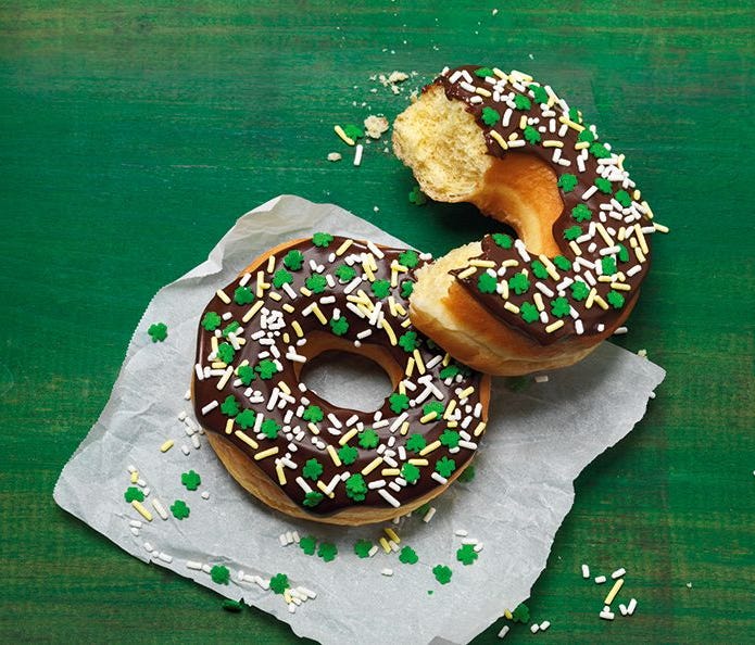 Many national chains are offering St. Patrick's Day specials. like the  Dunkin' Donuts shamrock sprinkle donut.