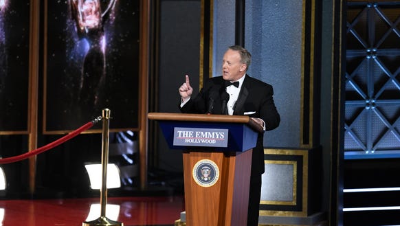 Sean Spicer surprised the audience at the Emmy Awards