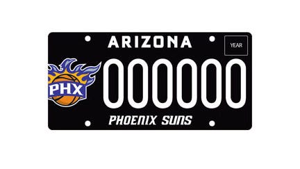 Phoenix Suns license plate.