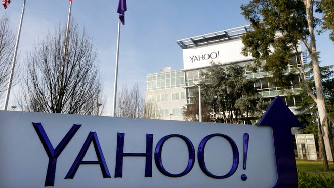 This Jan. 14, 2015, file photo shows a sign outside Yahoo's headquarters in Sunnyvale, Calif.