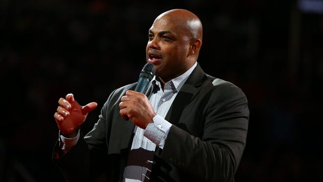 Phoenix Suns former guard Charles Barkley in attendance of the game against the Oklahoma City Thunder at Talking Stick Resort Arena.