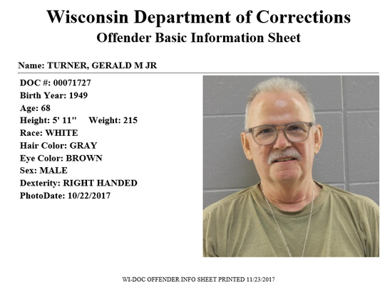 Convicted child-killer Gerald Turner today. He is scheduled