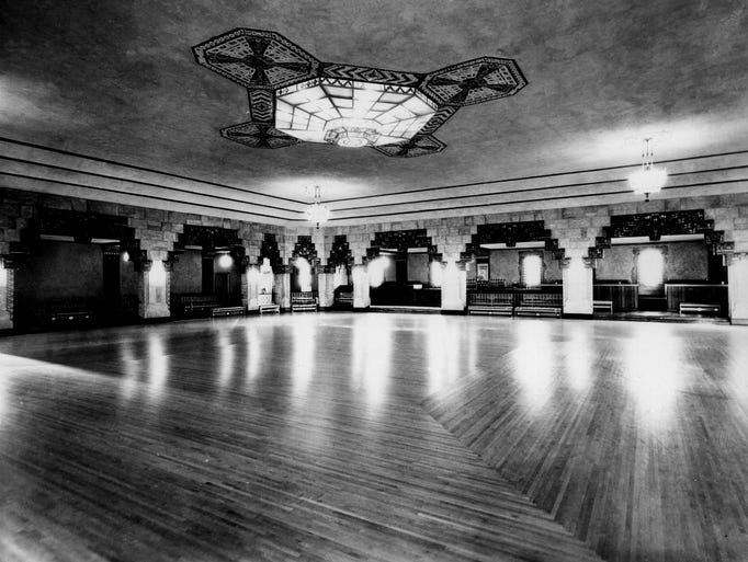 The spacious dance floor of the Vanity Ballroom is