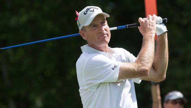 Jim Furyk was in the zone at the Travelers Championship on Sunday in Connecticut.