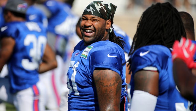 Newly signed linebacker Brandon  Spikes is back with the Bills after being out of football for a year. 