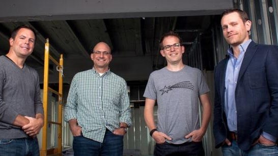 High Alpha partners (from left) Scott Dorsey, Eric Tobias and Kristian Andersen. Partner Mike Fitzgerald is not pictured. The co-founders of the Indianapolis venture say they already have raised $35 million to invest in local cloud-based software startups.