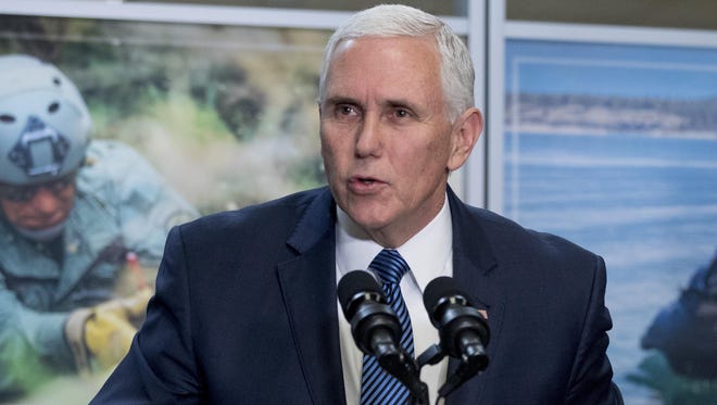 Vice President Mike Pence, speaking here in January, will attend a fundraiser and will speak with automakers and suppliers.