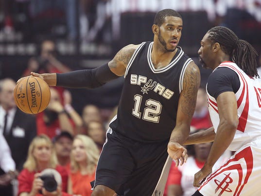 USP NBA: PLAYOFFS-SAN ANTONIO SPURS AT HOUSTON ROC S BKN HOU SAS USA TX