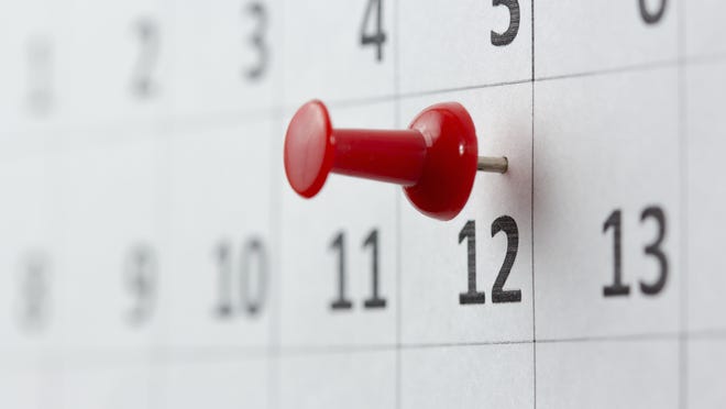 Appointments marked on calendar